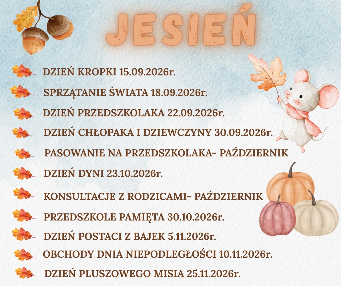 zaplanowane wydarzenia na przełomie wrzesień listopad 2026r.